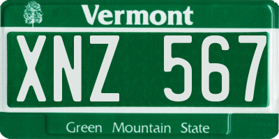 VT license plate XNZ567