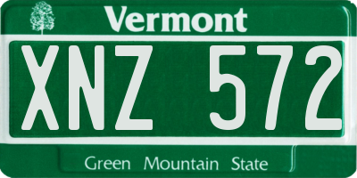 VT license plate XNZ572