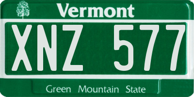 VT license plate XNZ577