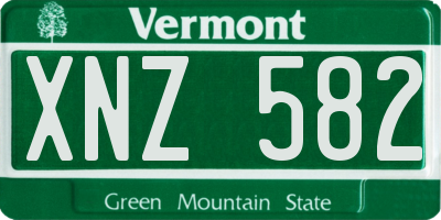 VT license plate XNZ582