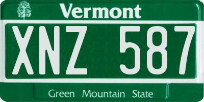 VT license plate XNZ587