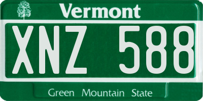 VT license plate XNZ588