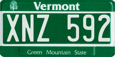 VT license plate XNZ592