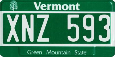 VT license plate XNZ593