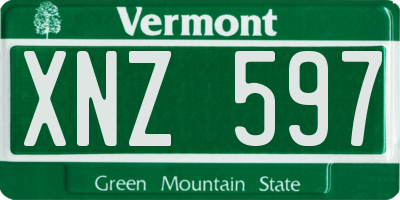 VT license plate XNZ597