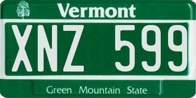 VT license plate XNZ599