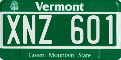 VT license plate XNZ601
