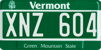 VT license plate XNZ604