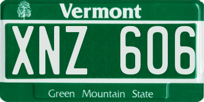 VT license plate XNZ606