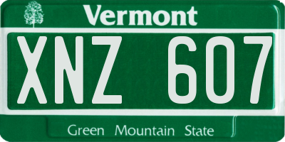 VT license plate XNZ607