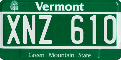 VT license plate XNZ610