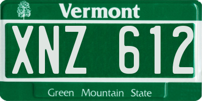 VT license plate XNZ612