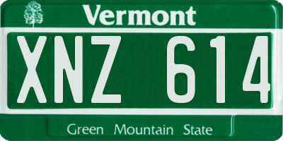 VT license plate XNZ614