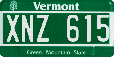 VT license plate XNZ615