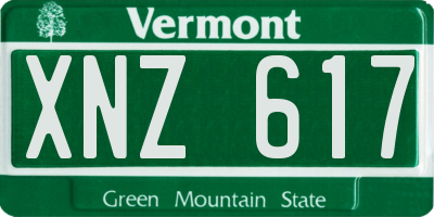 VT license plate XNZ617