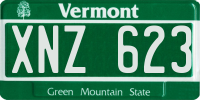 VT license plate XNZ623
