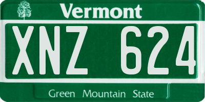 VT license plate XNZ624