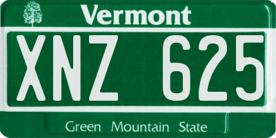 VT license plate XNZ625