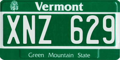 VT license plate XNZ629