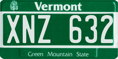 VT license plate XNZ632