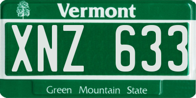 VT license plate XNZ633