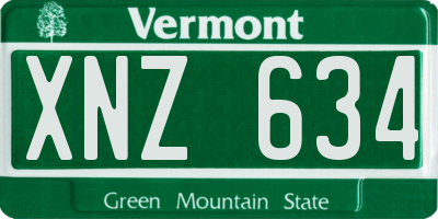 VT license plate XNZ634