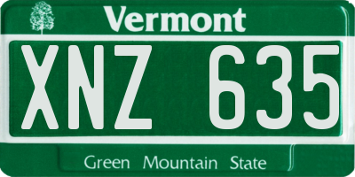 VT license plate XNZ635