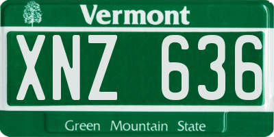 VT license plate XNZ636