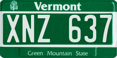 VT license plate XNZ637