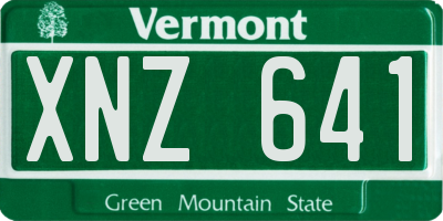 VT license plate XNZ641