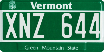 VT license plate XNZ644