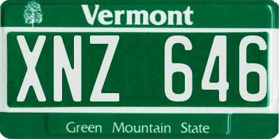 VT license plate XNZ646