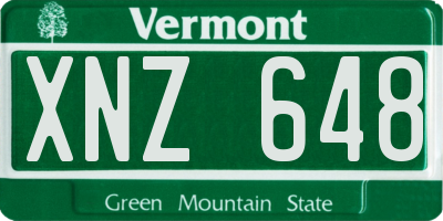 VT license plate XNZ648