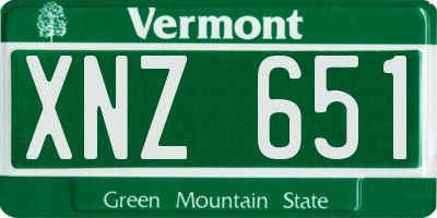 VT license plate XNZ651