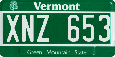 VT license plate XNZ653