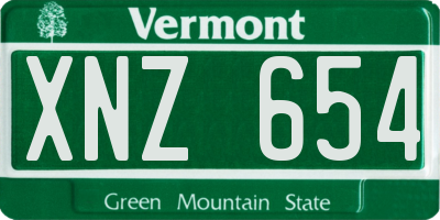 VT license plate XNZ654