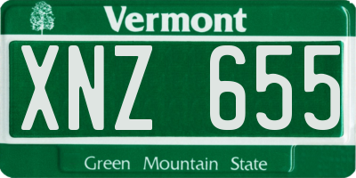 VT license plate XNZ655