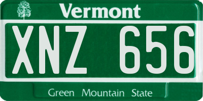 VT license plate XNZ656
