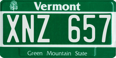 VT license plate XNZ657