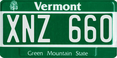 VT license plate XNZ660