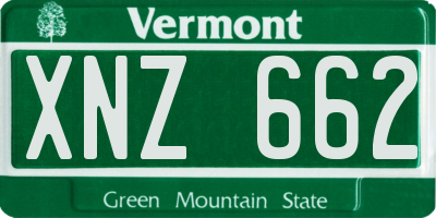 VT license plate XNZ662