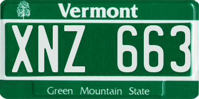 VT license plate XNZ663