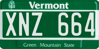 VT license plate XNZ664