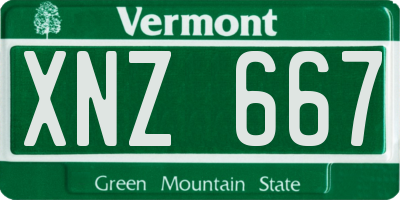 VT license plate XNZ667
