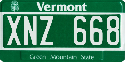 VT license plate XNZ668