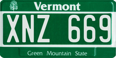 VT license plate XNZ669