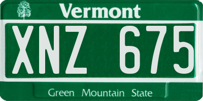 VT license plate XNZ675
