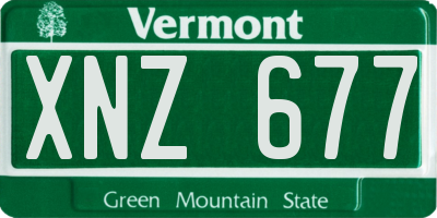 VT license plate XNZ677