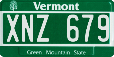 VT license plate XNZ679