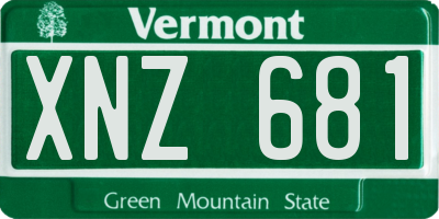 VT license plate XNZ681